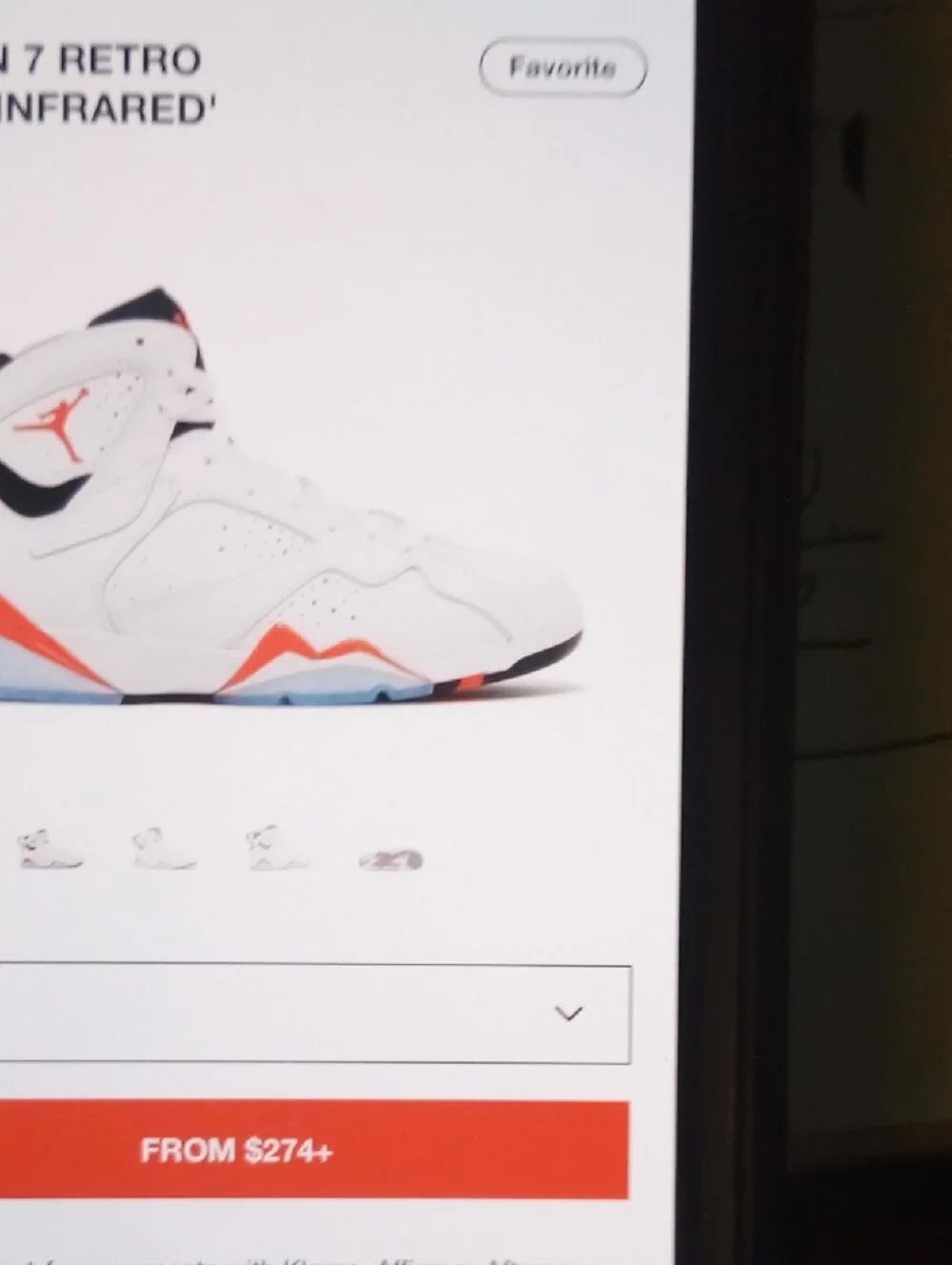 Jordan 7 Retro OG White Infrared Size 11 Men Item 10
